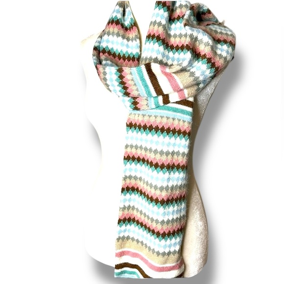 Alfani Accessories - Alfani multicolor argyle geometric shapes with stripes soft cozy scarf New